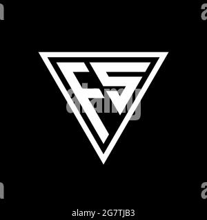FS Logo Monogramm mit tirangle Form isoliert auf schwarzem Hintergrund geometrische Vektor-Symbol Stock Vektor