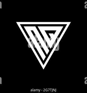 NQ Logo-Monogramm mit tirangle Form isoliert auf schwarzem Hintergrund geometrische Vektor-Symbol Stock Vektor