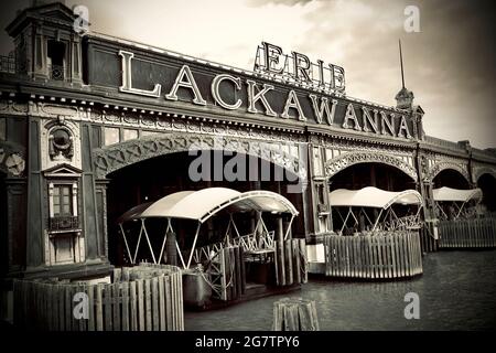 Die Erie-Lackawanna Fähre am Hoboken Terminal in Hoboken, New Jersey, USA Stockfoto