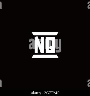 NQ-Logo Initial Letter Monogramm mit Säule Form Design-Vorlage isoliert auf schwarzem Hintergrund Stock Vektor