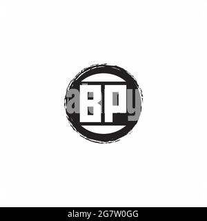 BP Logo Initial Letter Monogram mit abstrakter kreisförmiger Designvorlage isoliert auf weißem Hintergrund Stock Vektor