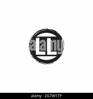 LL Logo Initial Letter Monogram mit abstrakter kreisförmiger Designvorlage isoliert auf weißem Hintergrund Stock Vektor