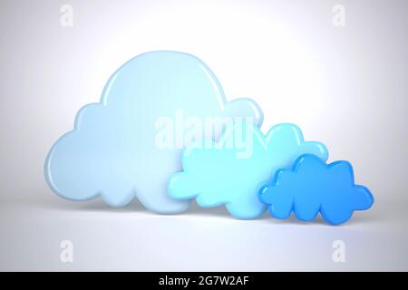 Abstrakte Datenwolke auf grauem Hintergrund, 3d-Illustration Stockfoto
