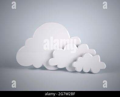 Abstrakte Datenwolke auf grauem Hintergrund, 3d-Illustration Stockfoto