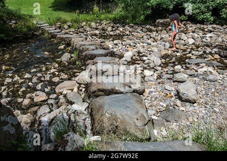 Trittsteine in Stainforth in North Yorkshire Stockfoto