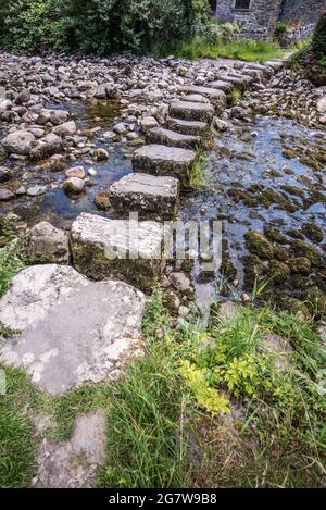 Trittsteine in Stainforth in North Yorkshire Stockfoto