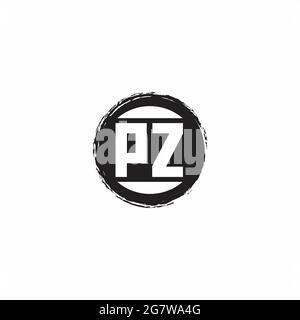 PZ Logo Initial Letter Monogram mit abstrakter kreisförmiger Designvorlage isoliert auf weißem Hintergrund Stock Vektor