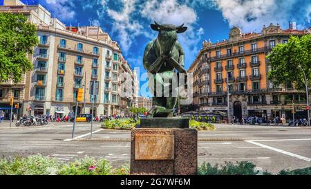 Paseo de Gracia in Barcelona, Spanien. Stockfoto