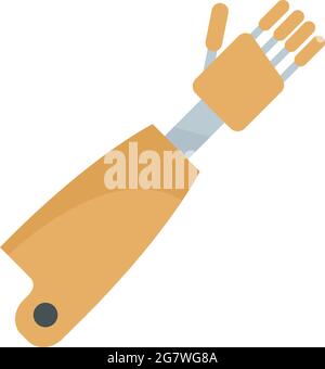 Handsymbol für Prothese. Flache Darstellung des Handvektorikons der Prothese auf weißem Hintergrund isoliert Stock Vektor
