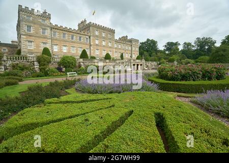 Mellerstain House und Gärten in der Nähe von Gordon in den Scottish Borders. Weithin als ein Meisterwerk von Robert Adam angesehen. Stockfoto