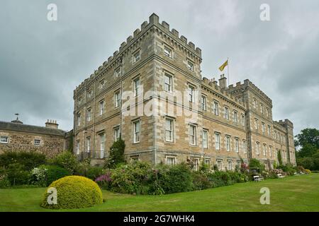 Mellerstain House und Gärten in der Nähe von Gordon in den Scottish Borders. Weithin als ein Meisterwerk von Robert Adam angesehen. Stockfoto