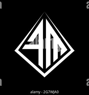 FM-Logo Buchstaben Monogramm mit prisma Form Design Vorlage Vektor-Symbol modern Stock Vektor
