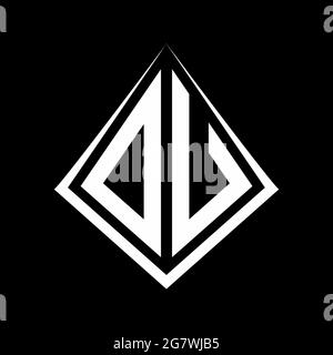 OU Logo Buchstaben Monogramm mit prisma Form Design Vorlage Vektor-Symbol modern Stock Vektor