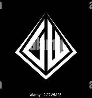 DW Logo Buchstaben Monogramm mit prisma Form Design Vorlage Vektor-Symbol modern Stock Vektor