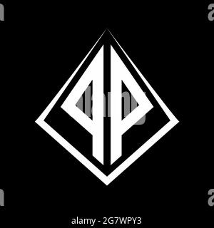 PP-Logo Buchstaben Monogramm mit prisma Form Design Vorlage Vektor-Symbol modern Stock Vektor
