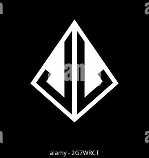 JL-Logo Buchstaben Monogramm mit prisma Form Design Vorlage Vektor-Symbol modern Stock Vektor