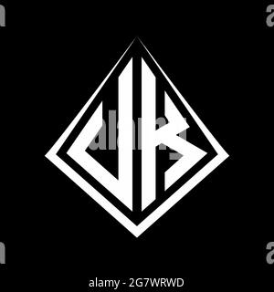 UK Logo Buchstaben Monogramm mit prisma Form Design Vorlage Vektor-Symbol modern Stock Vektor