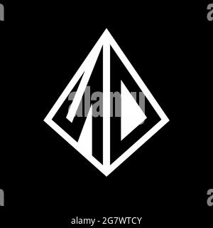 KEINE Logo Buchstaben Monogramm mit prisma Form Design Vorlage Vektor-Symbol modern Stock Vektor