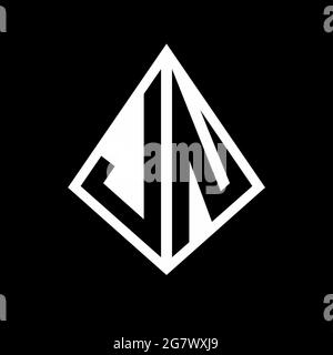 JN Logo Buchstaben Monogramm mit prisma Form Design Vorlage Vektor-Symbol modern Stock Vektor