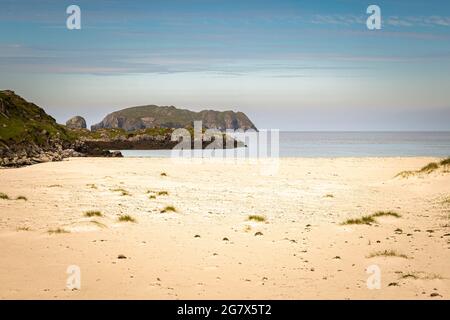 Eine HDR-Aufnahme im Sommer 3 von einem verlassenen Bosta, Bostadh, Beach auf der Isle of Lewis, Western Isles, Schottland. 26. Juni 2021 Stockfoto