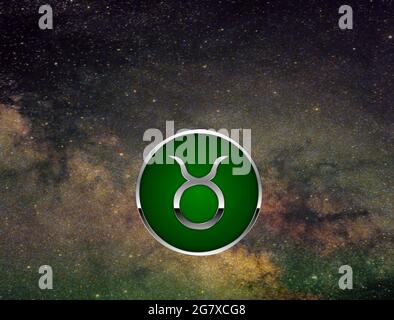 Konzeptioneller Hintergrund mit zodiakalen Zeichen Stockfoto