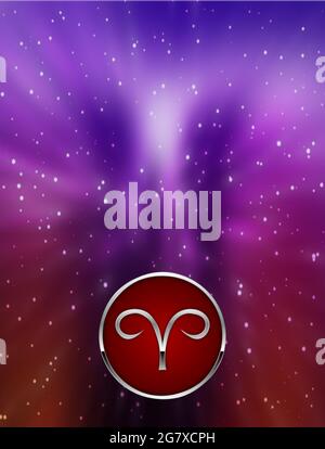 Konzeptioneller Hintergrund mit zodiakalen Zeichen Stockfoto