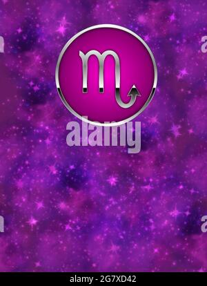 Konzeptioneller Hintergrund mit zodiakalen Zeichen Stockfoto