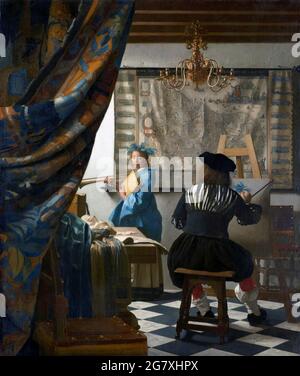 Die Kunst der Malerei von Johannes Vermeer (1632-1675), Öl auf Leinwand, 1666/68 Stockfoto