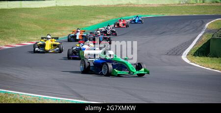 VallelungaJuni 13 2021, FX-Rennen. Formel Autos Gruppe Aktion während des Rennens auf Asphalt Strecke Stockfoto