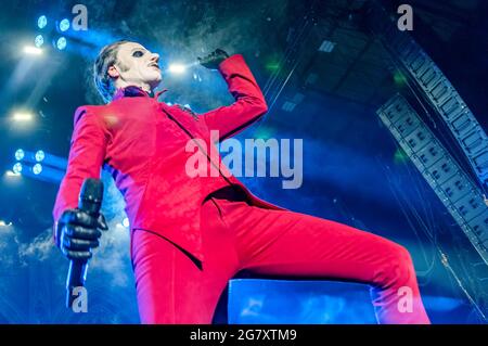 Ghost, auch bekannt als Ghost B.C., spielen live in London in der SSE Arena, Wembley. Stockfoto