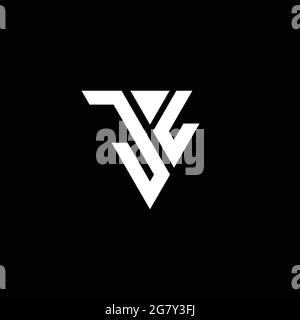 JL-Logo-Monogramm mit dreieckiger Designvorlage auf schwarzem Hintergrund isoliert Stock Vektor