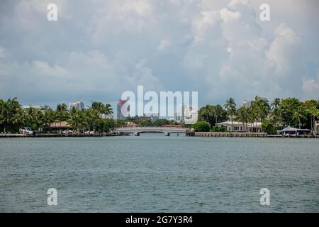 Miami Beach, Florida. 29. Juni 2021.Panoramablick auf die wunderschöne Insel in Miami Beach Stockfoto