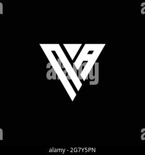 NA Logo Buchstabe Monogramm mit Dreieck-Form Design-Vorlage isoliert auf schwarzem Hintergrund Stock Vektor