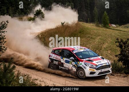 47 Sesks Martins (lat), Francis Renars (lat), Ford Fiesta Rally4, Aktion während der Rallye Estland, 7. Runde der FIA WRC-Meisterschaft 2021 vom 15. Bis 18. Juli in Tartu, Kreis Tartu in Estland - Foto Nikos Katikis / DPPI Stockfoto