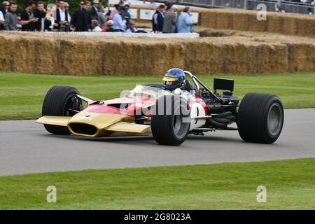 Andrew Beaumont, Lotus-Cosworth 49B, große Allrounder - Mario Andretti, die Maestros - die großen Allrounder von Motorsport, Goodwood Festival of Speed, Stockfoto