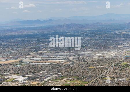 Luftaufnahme des Berges von Scottsdale, in der Nähe von Phoenix Arizona, mit Blick in die USA Stockfoto