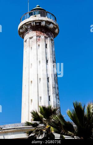 Außenansicht des Alten Leuchtturms in Puducherry (Pondicherry), Tamil Nadu, Indien, Asien Stockfoto