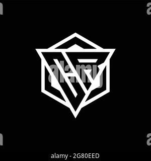 CR-Logo-Monogramm mit Dreieck- und Sechseck-Formkombination isoliert auf der Rückseite und weißen Farben Stock Vektor