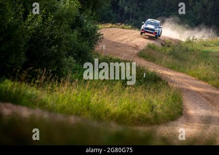 48 Pajari Sami (FIN), Salminen Marko (FIN), Ford Fiesta Rally4, Aktion während der Rallye Estland, 7. Runde der FIA WRC-Meisterschaft 2021 vom 15. Bis 18. Juli in Tartu, Kreis Tartu in Estland - Foto Nikos Katikis / DPPI Stockfoto