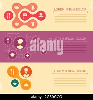 vektor Kochen Küche Symbole, Set Kochwerkzeuge Stock Vektor