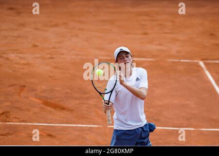 Mailand, Italien. Juli 2021. Ignacio Buse aus Peru während der Bonfiglio Trophy 2021, Tennis Internationals in Mailand, Italien, Juli 16 2021 Quelle: Independent Photo Agency/Alamy Live News Stockfoto