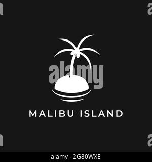 Malibu Beach Thema Vektor Illustration Design mit minimalistischen Silhouette Stil Stock Vektor
