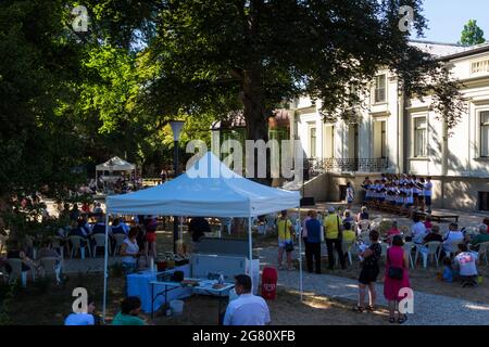 Soproni Korusunnep (Chorfest) im Park der Lenck-Villa, Sopron, Ungarn Stockfoto