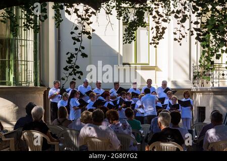 Soproni Korusunnep (Chorfest) im Park der Lenck-Villa, Sopron, Ungarn Stockfoto