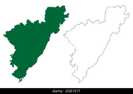 Pali Bezirk (Rajasthan Staat, Republik von Indien) Karte Vektor Illustration, scribble Skizze Pali Karte Stock Vektor