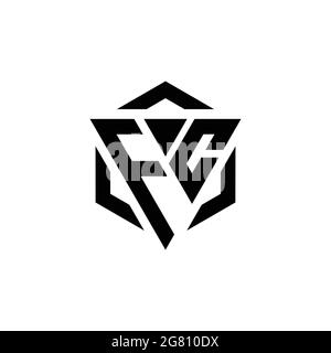 FC Logo Monogramm mit Dreieck und Sechseck modernes Design Vorlage isoliert auf weißem Hintergrund Stock Vektor