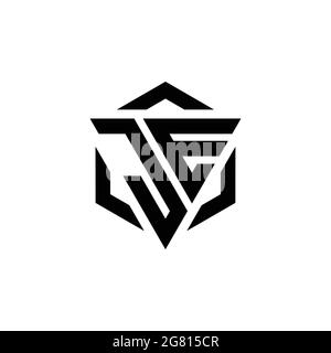 JE Logo Monogramm mit Dreieck und Sechseck Moderne Design-Vorlage isoliert auf weißem Hintergrund Stock Vektor