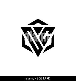 OC Logo Monogramm mit Dreieck und Sechseck modernes Design Vorlage isoliert auf weißem Hintergrund Stock Vektor