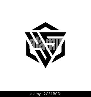 YS Logo Monogramm mit Dreieck und Sechseck moderne Design-Vorlage isoliert auf weißem Hintergrund Stock Vektor