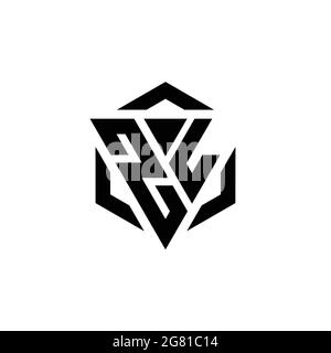 ZL Logo Monogramm mit Dreieck und Sechseck modernes Design Vorlage isoliert auf weißem Hintergrund Stock Vektor